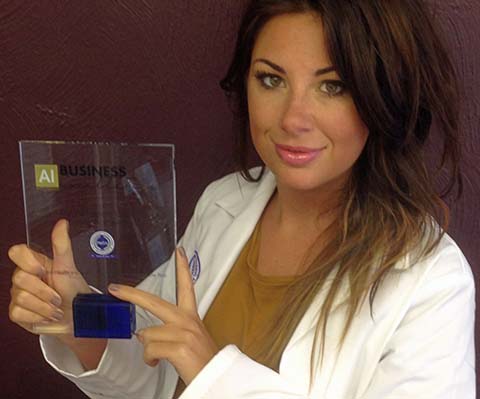 Katy Jobbins Wins Business Excellence Award 2015 crop